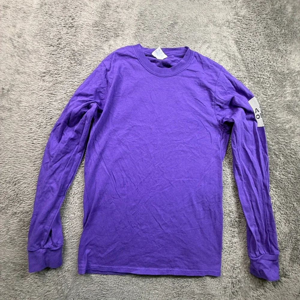 Trader Joe's Crew Employee Work Shirt NWOT Crew Neck Long Sleeve Uni S Purple